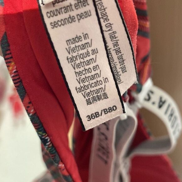 Victoria's Secret Women's Multicolor Plaid T-Shirt Push Up Full Coverage Bra 36B - Picture 7 of 8